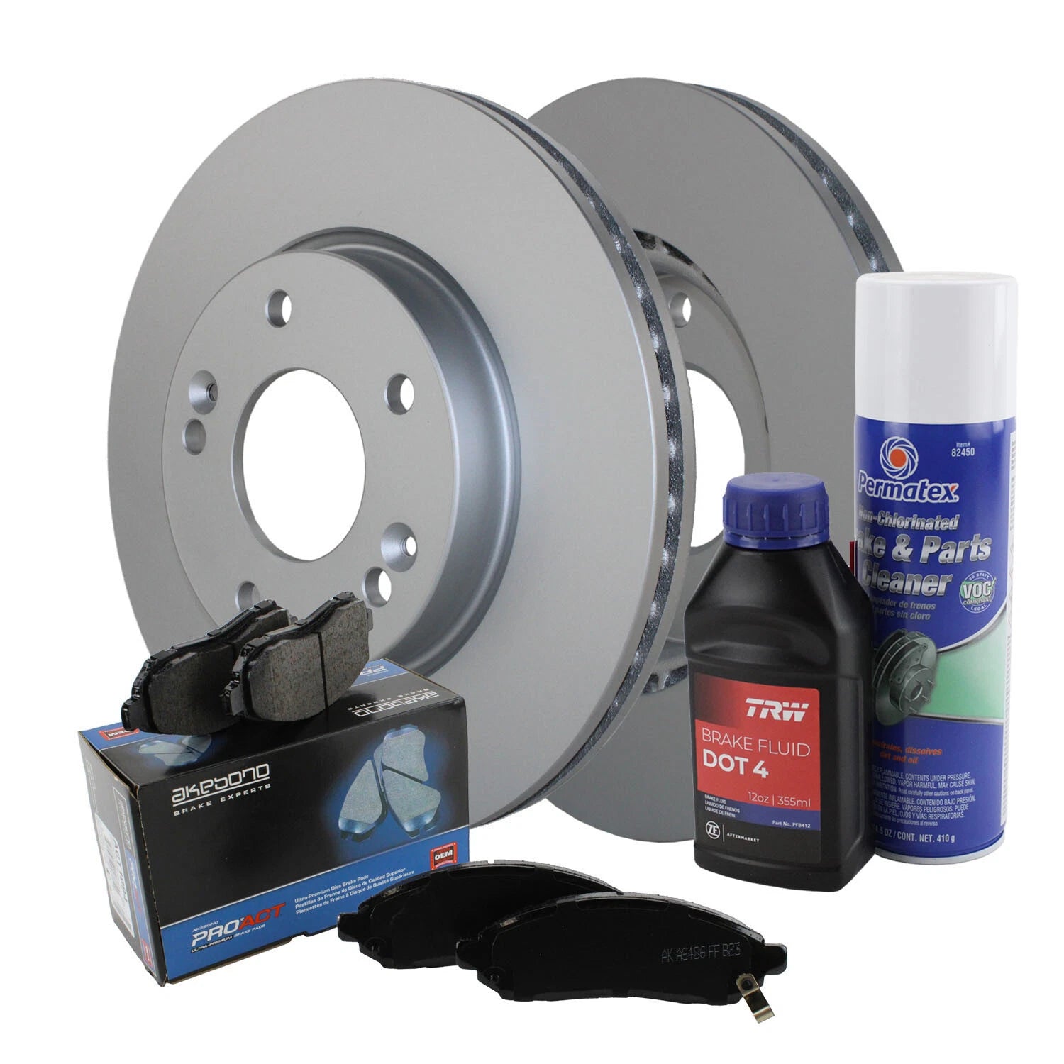 Front Brake Kit 280mm Rotors & Akebono Ceramic Pads for Elantra Veloster Forte (2011–2023)