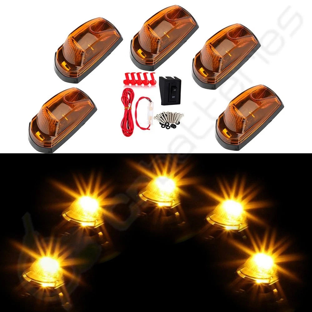 5X Yellow LED Top Roof Running Light for Ford F250 F350 (2017–2019) + Switch