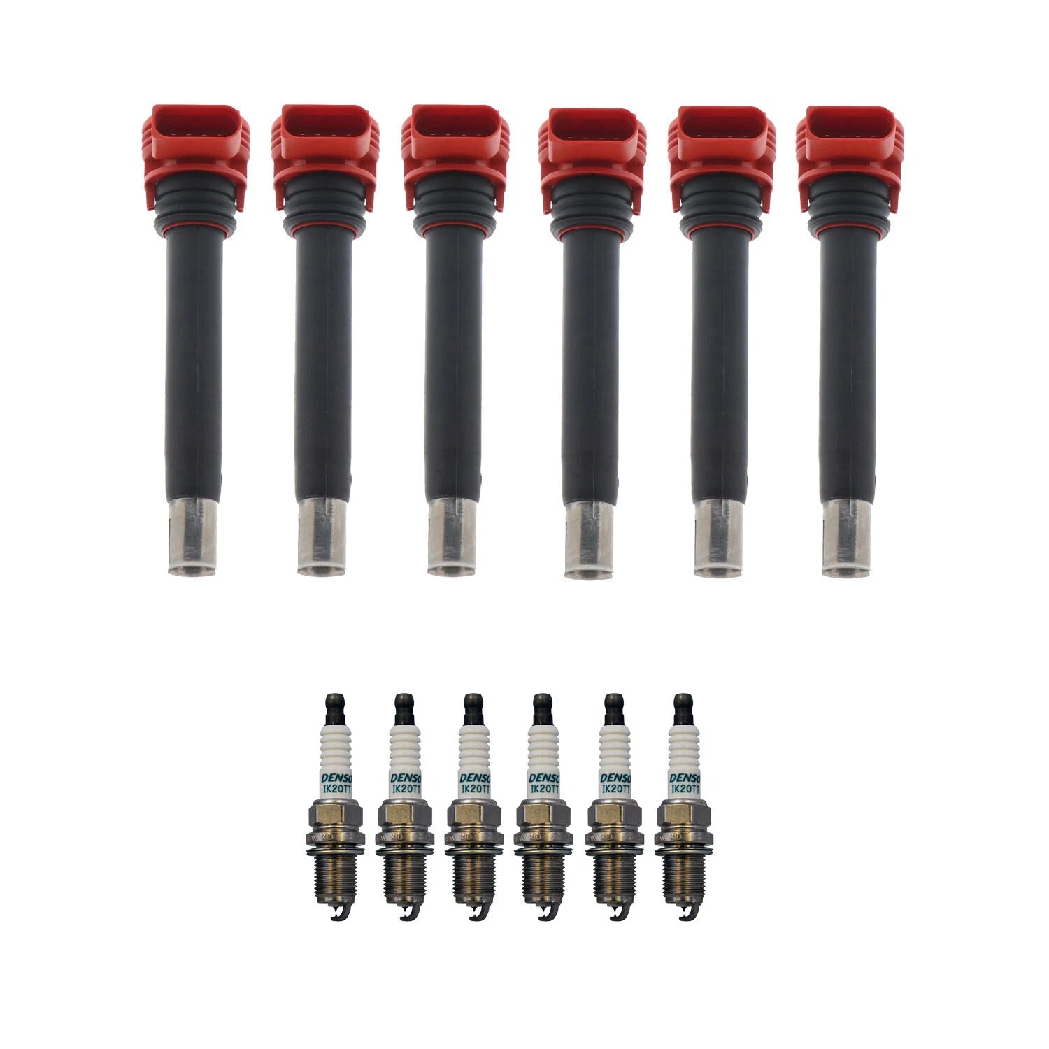 Set of 6 Ignition Coils & Iridium TT Spark Plugs for Audi Q5 S5 (2009–2017)