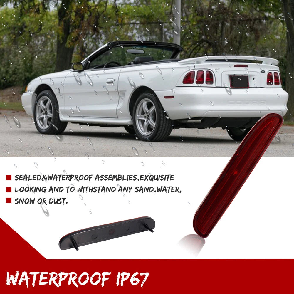 Set of 2 Red Rear Side Marker Lights for Ford Mustang (1994–1998)