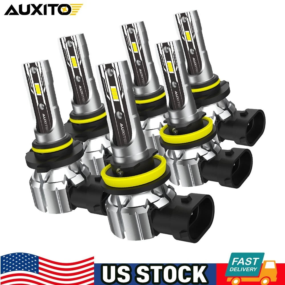 H11 H8 9006 9005 LED Headlight Bulbs Conversion Kit for High Low Beam (6500K)