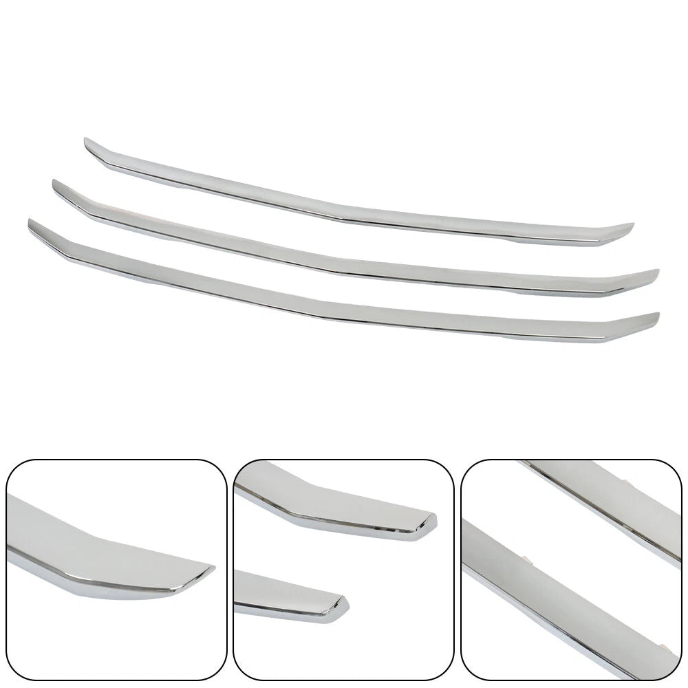 3PCS Grille Overlay Grill Cover Chrome for Chevy Silverado 1500 LT (2016–2018)