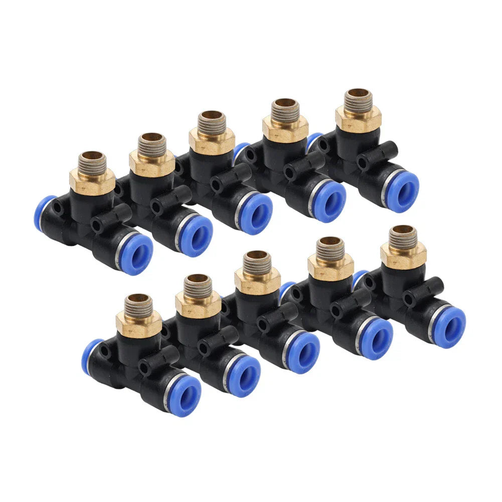 10pcs G 1/8" T Fitting Connector Tube 8mm for Tire Changer Parts