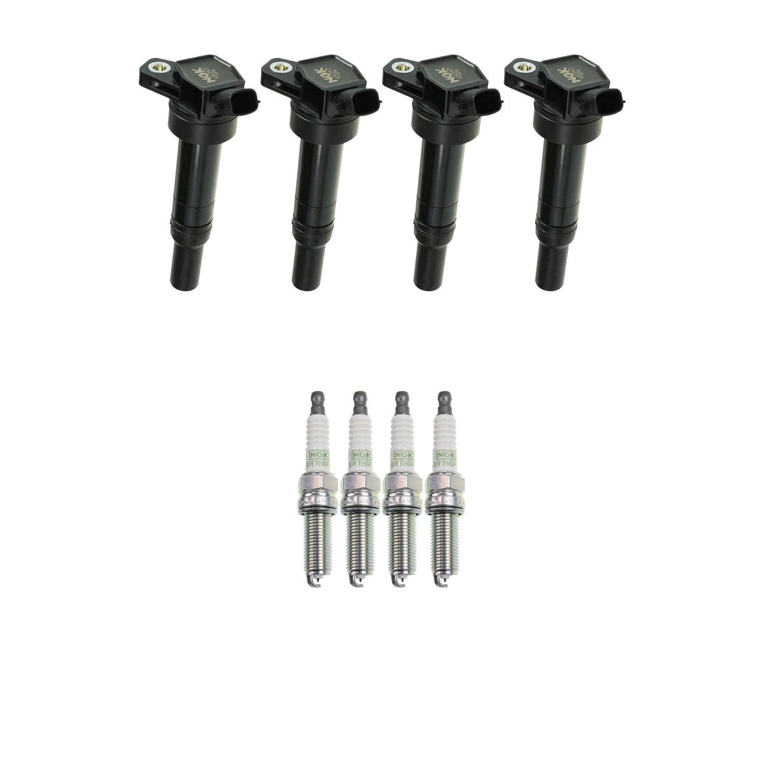 Set of 4 NGK Ignition Coils & Platinum Spark Plugs for Elantra Forte Rondo Soul (L4)