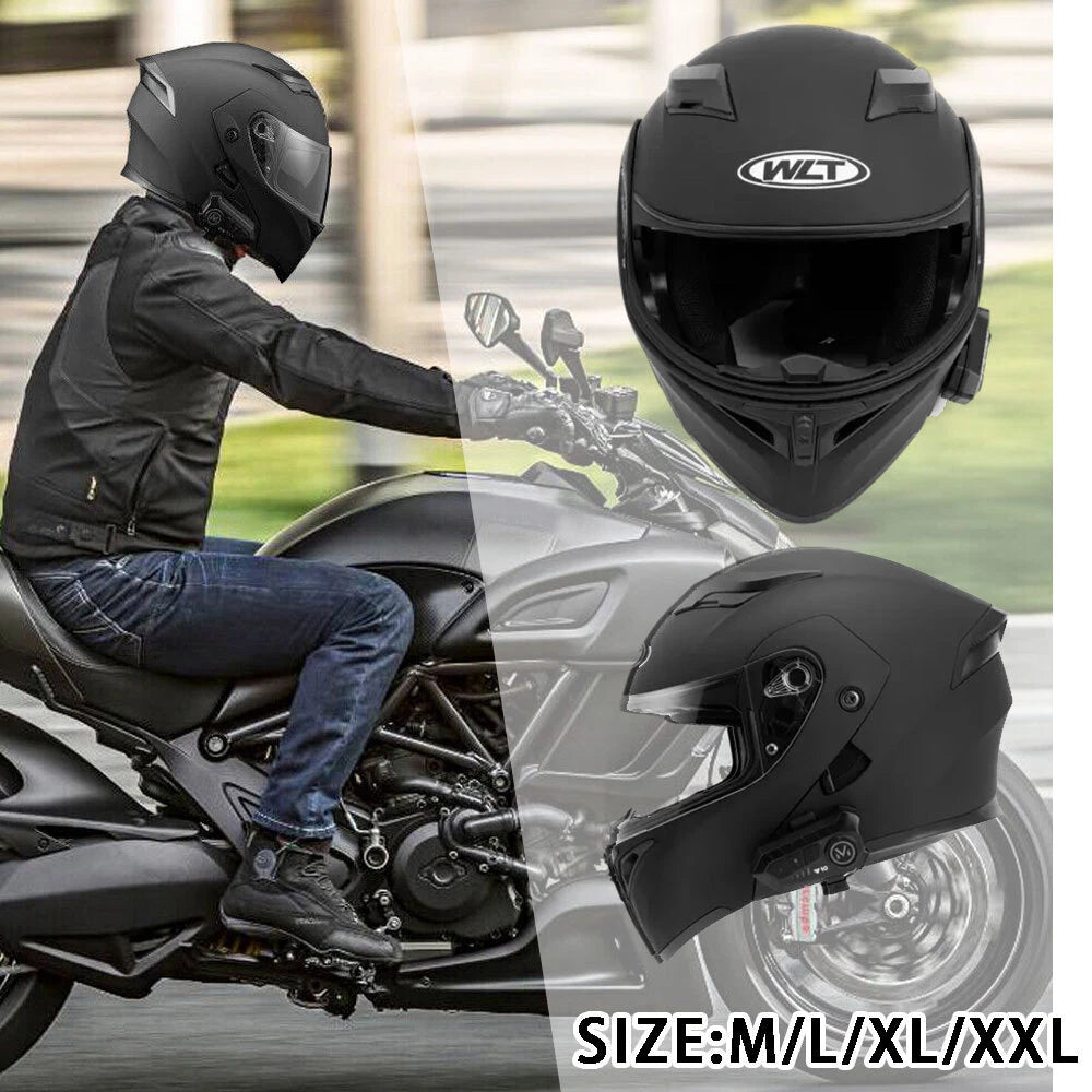 Bluetooth Full Face Motorcycle Helmet for DOT M-XXL