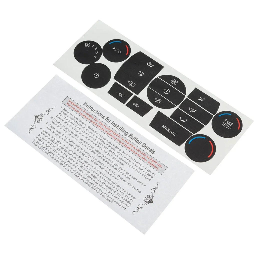 Heater AC Climate Control Button Repair Decal Stickers for Ford Escape Fusion