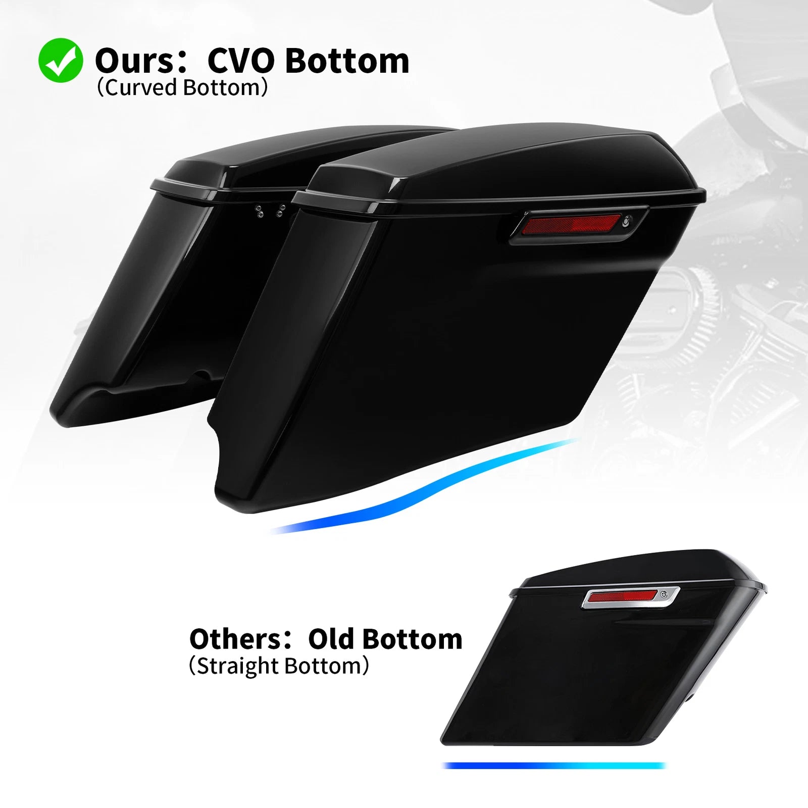4'' Stretched Saddlebags & Tray Organizers for Harley Touring (2014–2023)