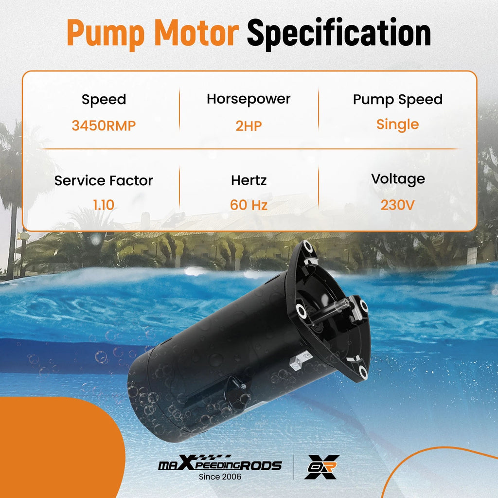 Swimming Pool Pump Motor USQ1202 48Y Frame 230V 2HP Single-Speed