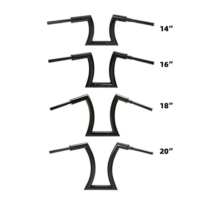 Rise 14" 16" 18" 20" Hanger Handlebar for Harley Sportster Black