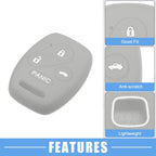 Smart Key Fob Cover for Honda Accord Civic CR-V Pilot Black Gray (2 x)