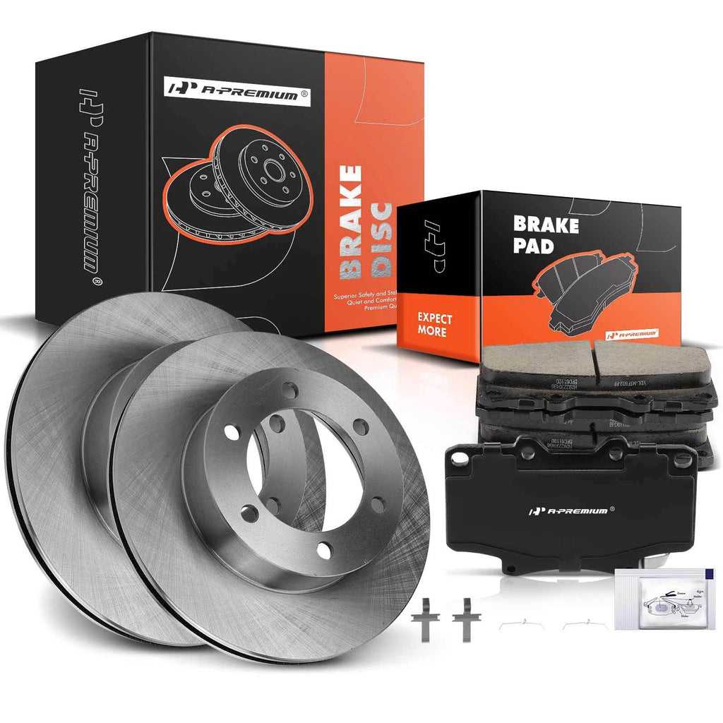 Front Disc Brake Rotors and Ceramic Pads for Toyota 4Runner Tacoma (1996-2002)