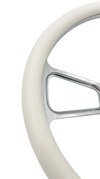 14 Inch Billet Steering Wheel with White Wrap and Chevy Bowtie for Vehicle (2010–2020)