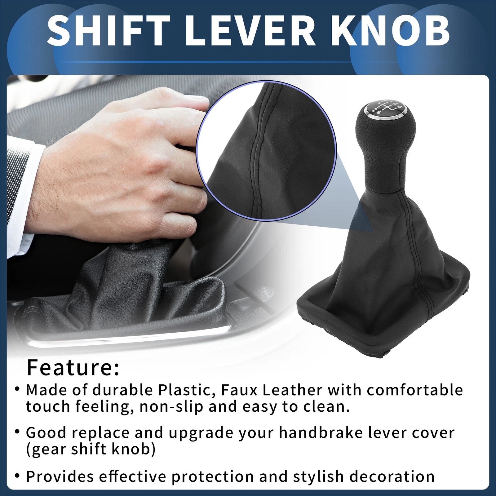 5 Speed Gear Shifter Knob with Cover for Volkswagen Beetle (1998–2010)