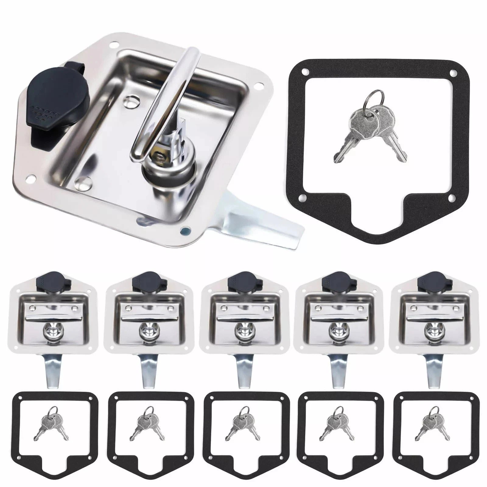 Set of 6 Trailer Door Latch T-Handle Locks for RV Truck Tool Box