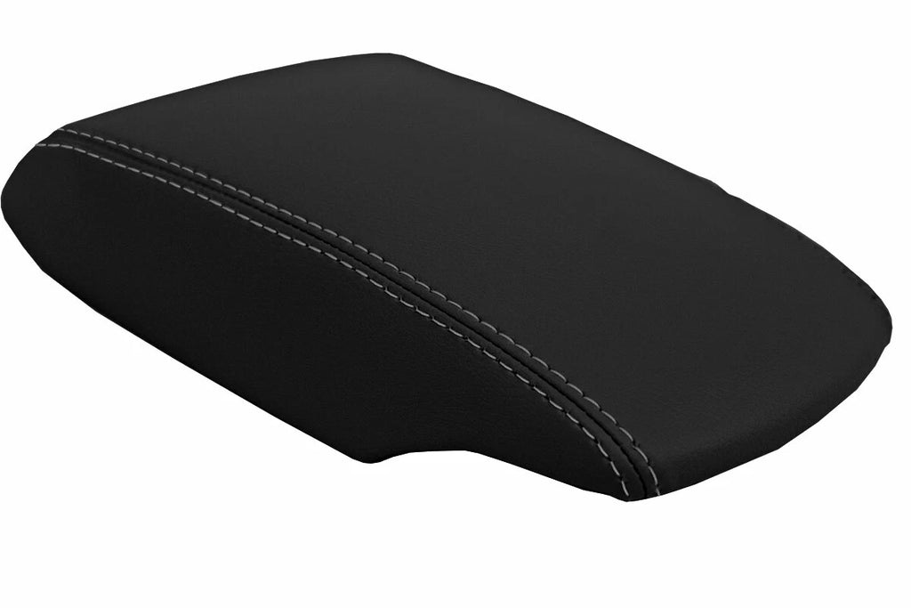 Leather Console Lid Armrest Cover for Nissan Sentra (2013–2019) Gray Stitch