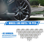 16 Pcs M12x1.5 Wheel Lug Nut for Honda Accord Civic Insight CRX (1990–2023)