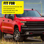 Set of 6 Black Pillar Posts Window Trim for Chevy Silverado GMC Sierra (2019–2022)