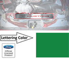 Radiator Cover Plate Pony Emblem Solid Green Letters for 2015–2017 Mustang GT