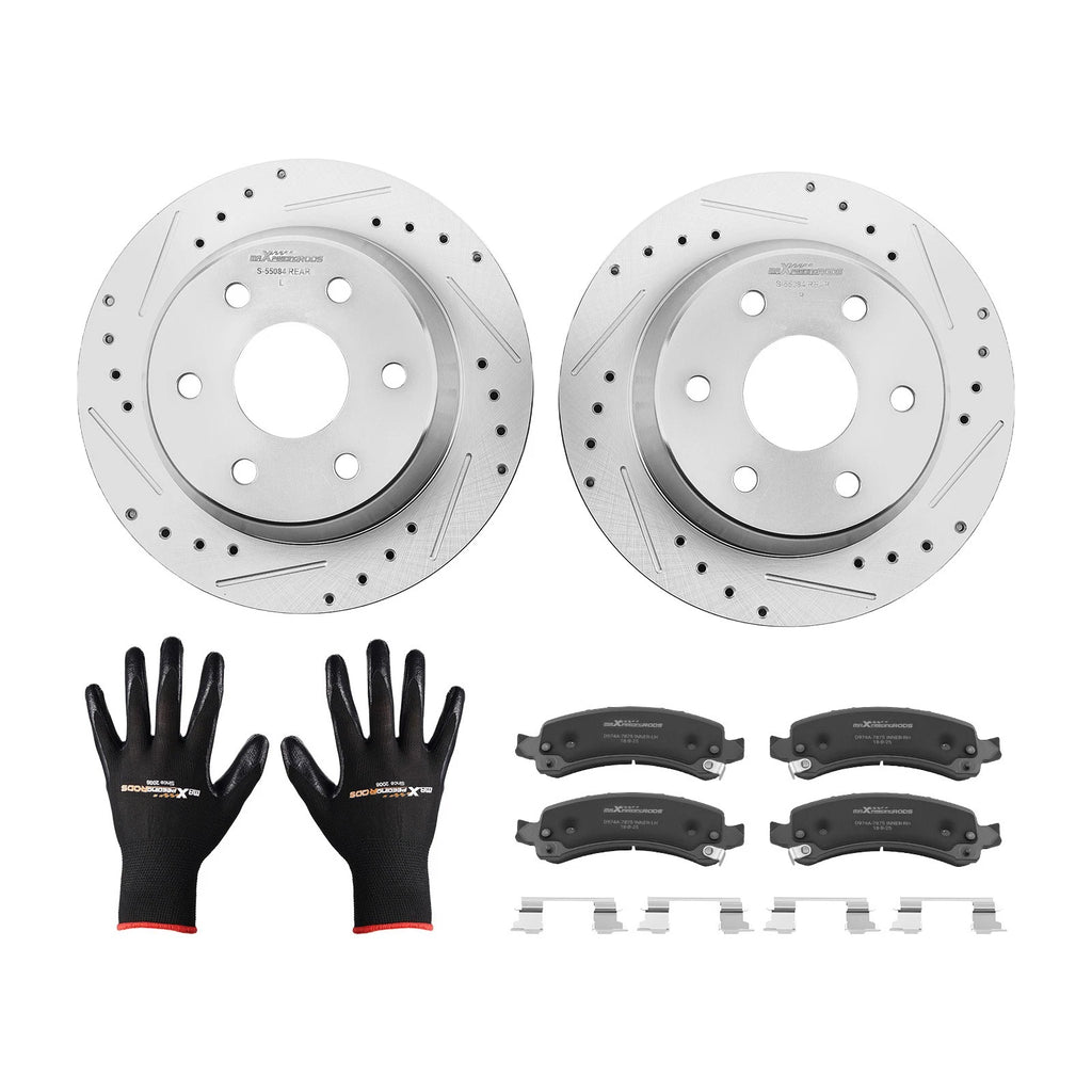 Rear Disc Brake Rotors and Brake Pads Set for Chevrolet Avalanche 1500 (2002–2006)