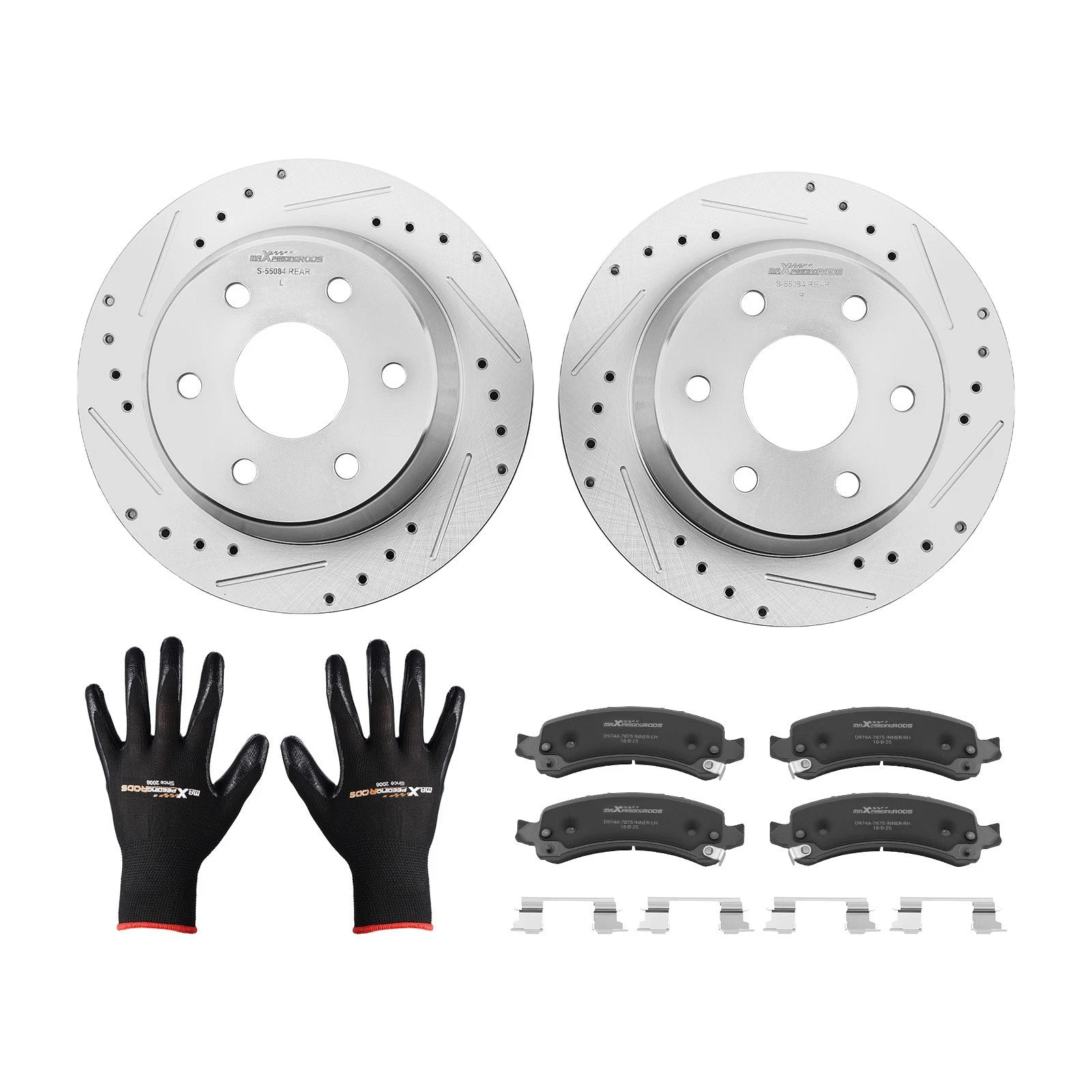 Rear Disc Brake Rotors and Brake Pads Set for Chevrolet Avalanche 1500 (2002–2006)