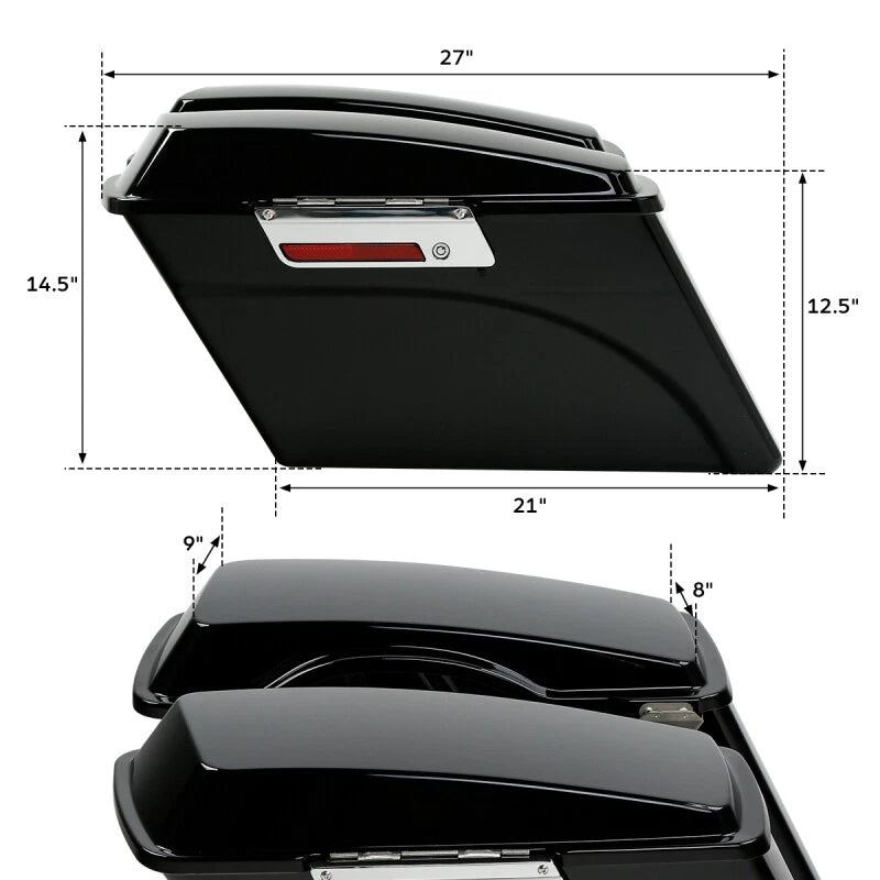 Saddle Bags + Conversion Brackets for Harley Softail (Fitment Specific)