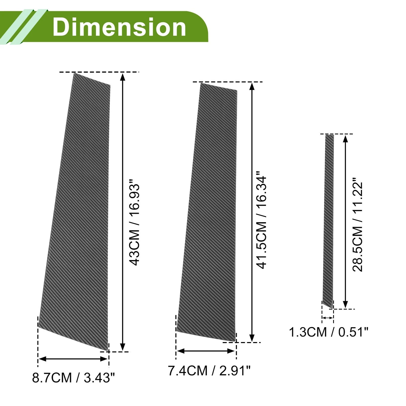 6 Pcs Pillar Window Trim for Chevy Equinox (2010–2017) Carbon Fiber Black