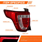 Chrome LED Tail Light Stop Brake Lamp for Ford Explorer (2016–2019)