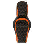Rider & Passenger Seats for Harley Iron 883 XL883N (2016-2022) Black/Orange