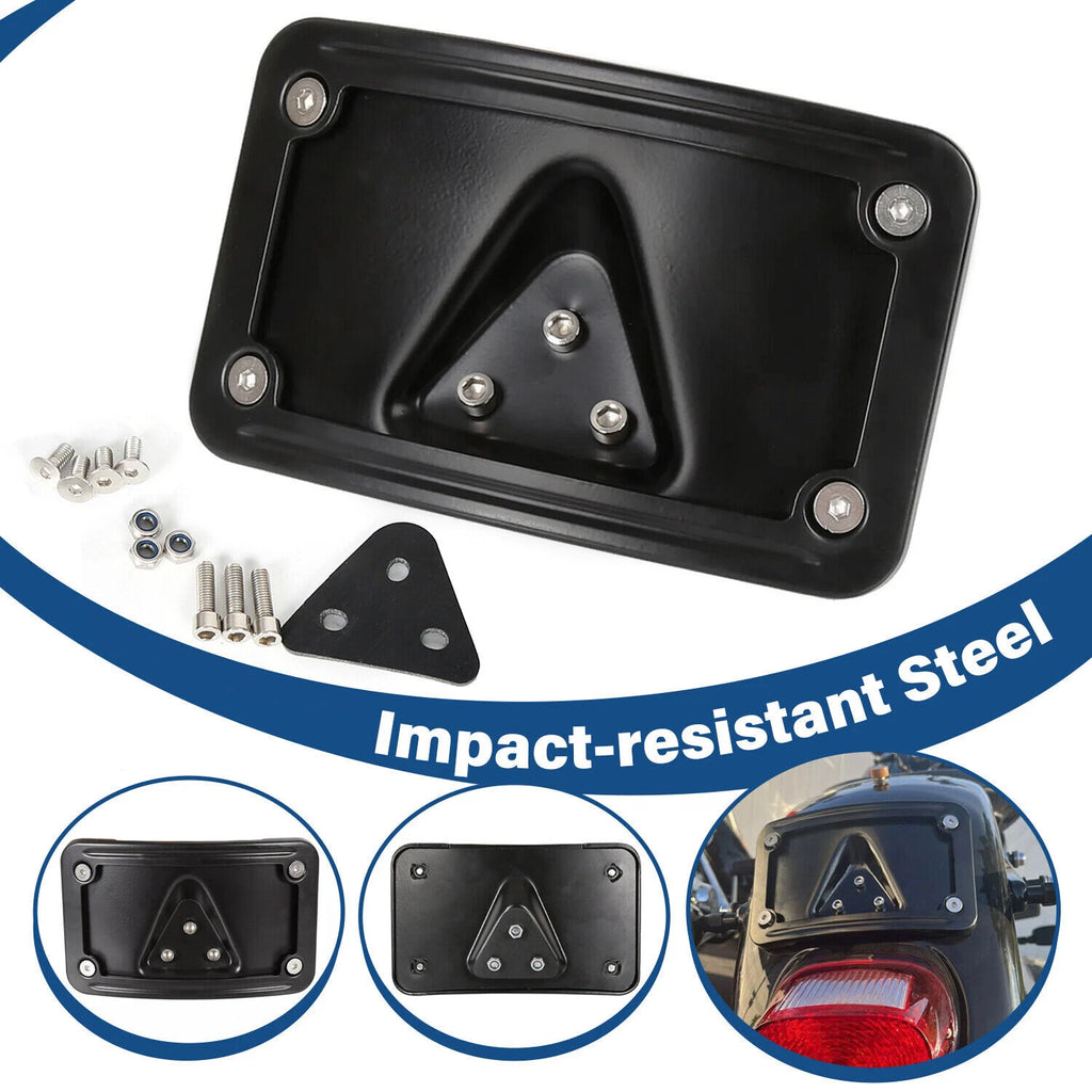 3 Hole Curved Laydown License Plate Mount Bracket for Harley Dyna XL