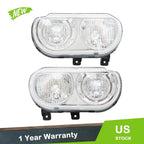 Set of 2 Clear Headlamps for Dodge Challenger (2008–2014)