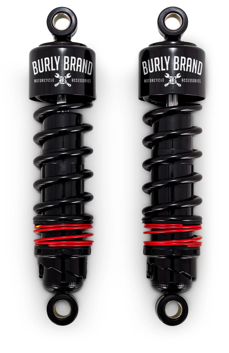 Set of 2 Burly XL Slammer Shocks Black for Harley Davidson XL (2016–2017)