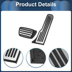 2X Foot Accelerator Pedal Covers for Chevrolet Camaro (2016–2018) Silver Tone