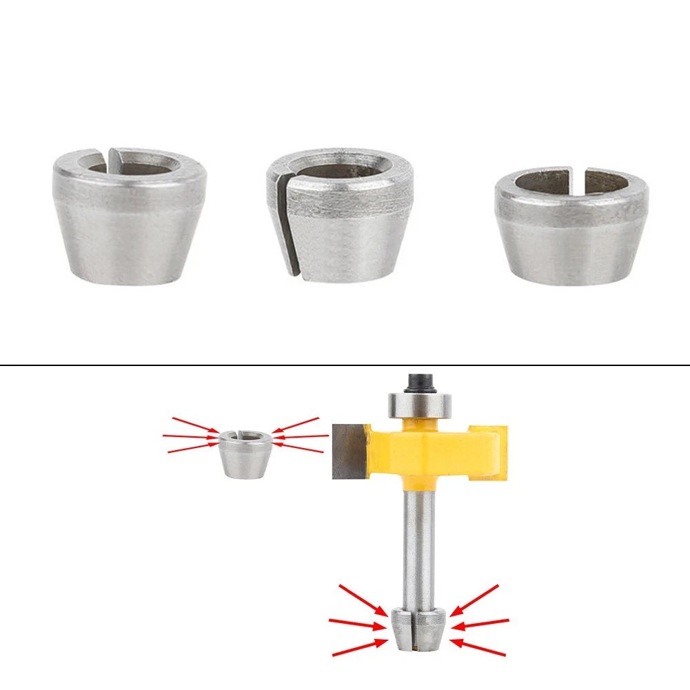Set of 3 Collet Chucks for Engraving Machine (6mm, 6.35mm, 8mm)