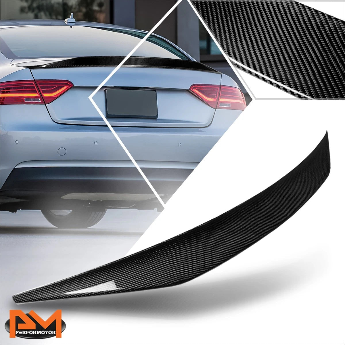 Carbon Fiber Rear Trunk Lid Spoiler for Audi A5 Quattro Coupe (2008–2016)