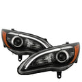 Pair Halogen Headlights for Chrysler 200 (2011–2014) with LED DRL Black