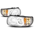 Dual LED Halo Projector Headlights for Peterbilt 388 389 567 (2008–2021)