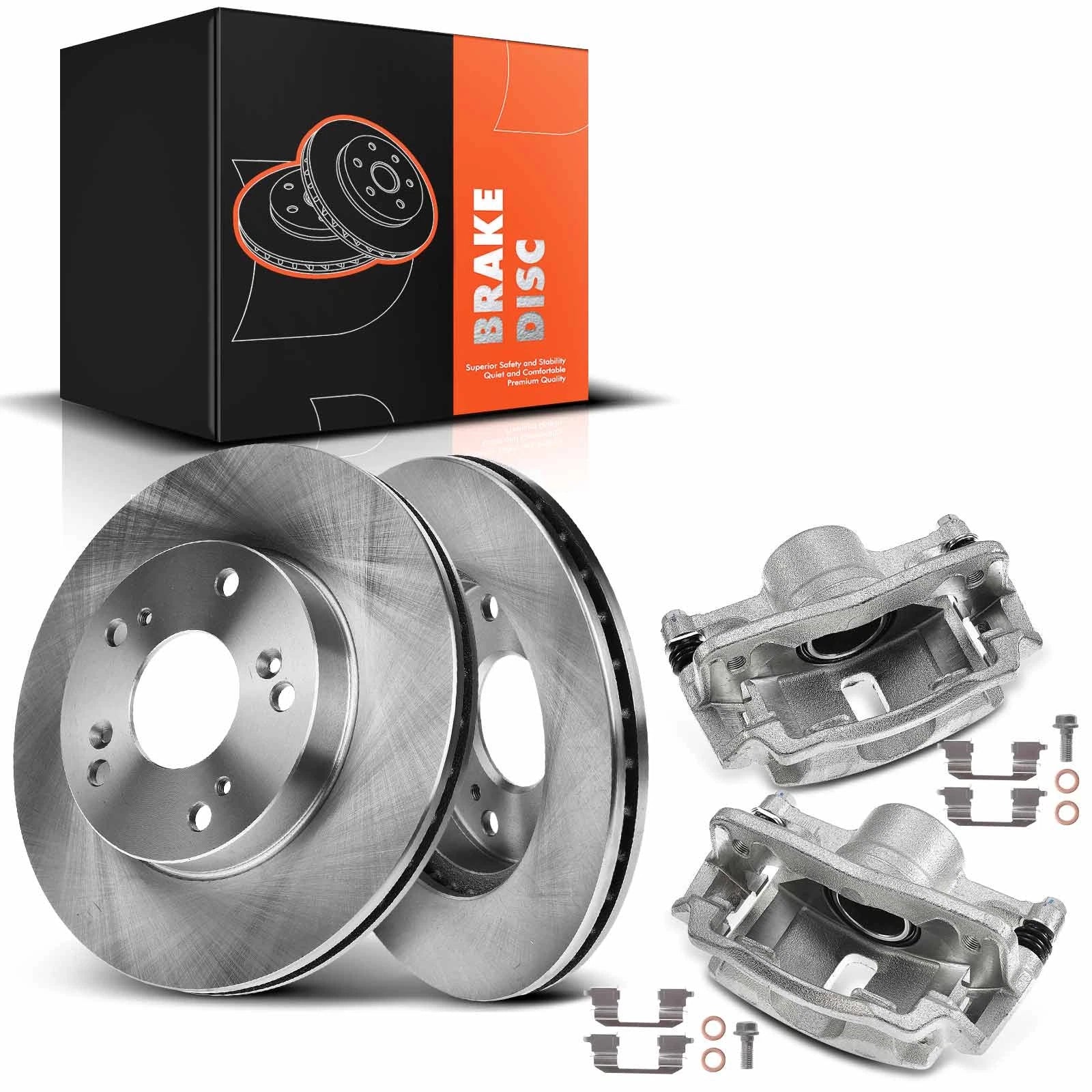 Pair Front Brake Rotors & Calipers for Honda Civic (2006–2011)