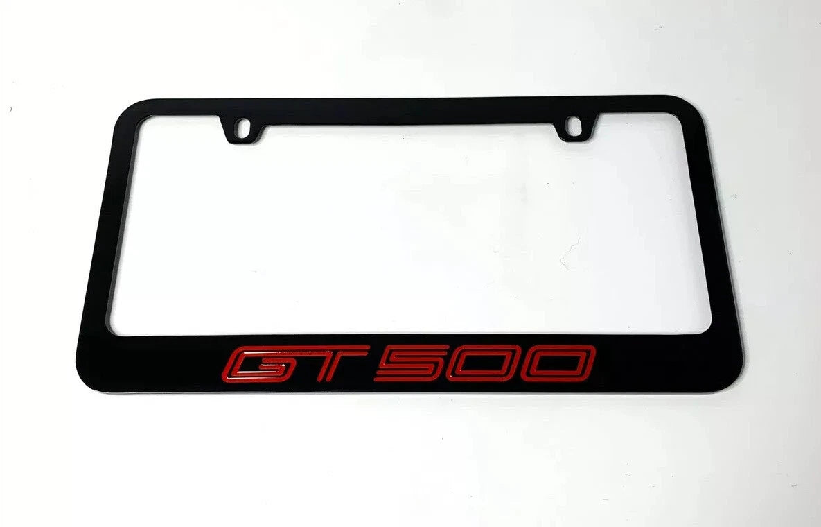 License Plate Frame Premium Engraved Black for Ford Mustang Shelby GT500 (2010–2024)