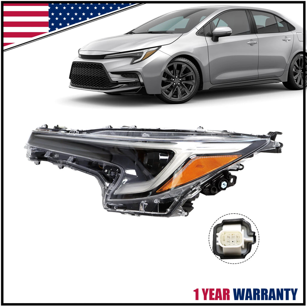 LED Headlight Assembly Left Driver for Toyota Corolla SE XLE XSE (2023–2024)