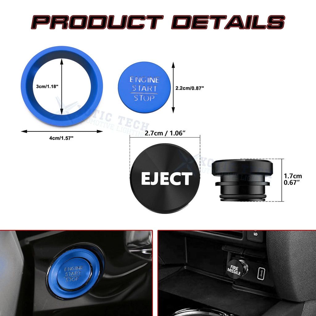 Engine + Cigarette Lighter Eject Button Cover for Honda Civic (2022-2025)