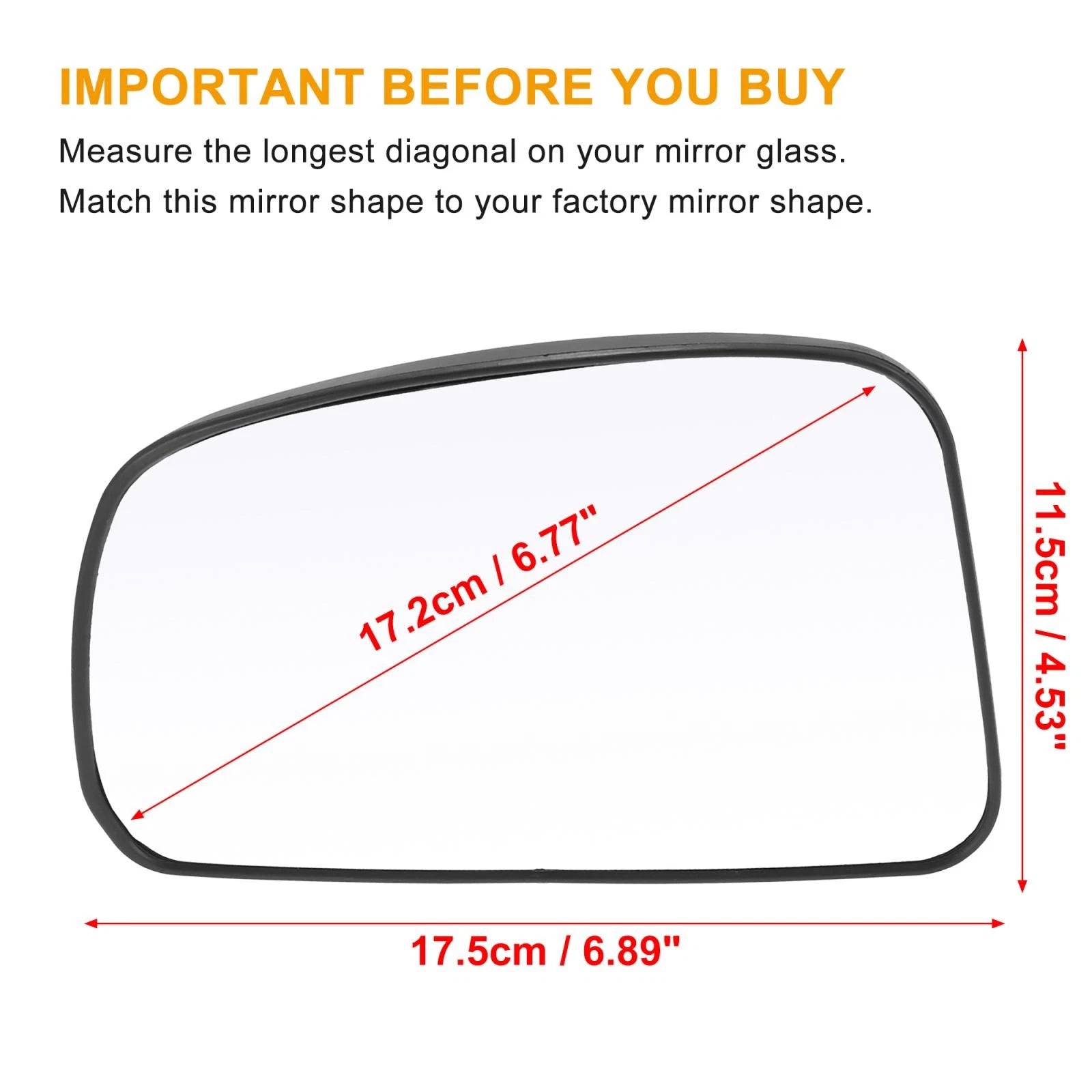 Driver Side Heated Mirror Glass with Backing Plate for Nissan Tiida (2007–2012)