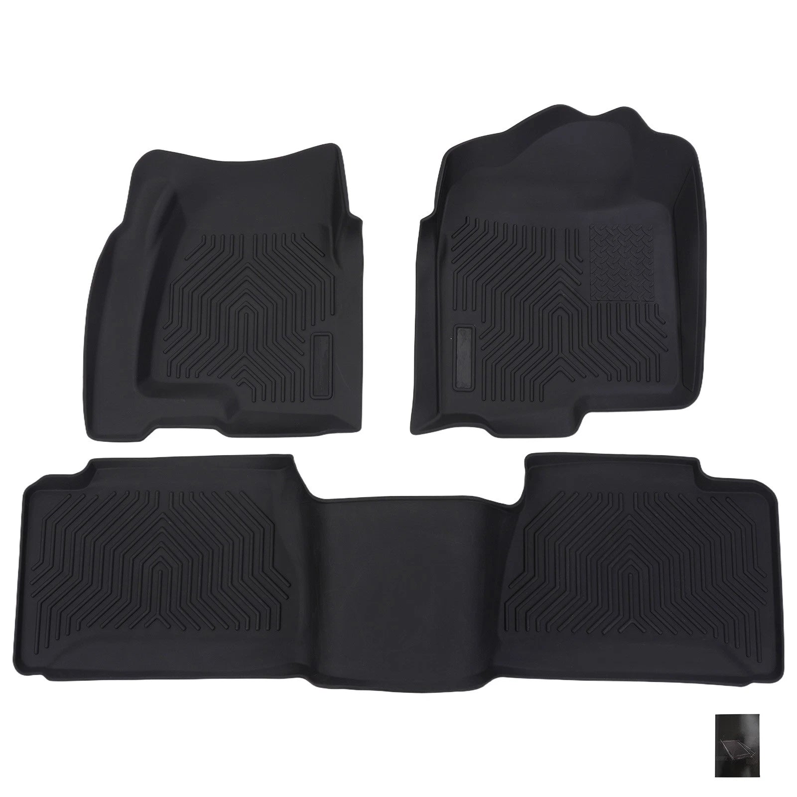 All Weather Floor Mat for Chevy Silverado 1500 2500 (1999–2006) Black Anti-Slip