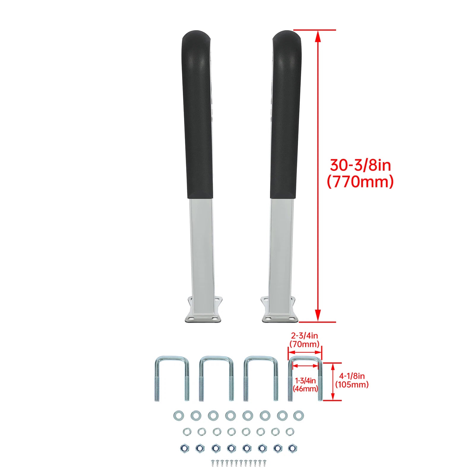 Set of 2 Zinc-Plated Trailer Guide On for 2" Trailer Frames
