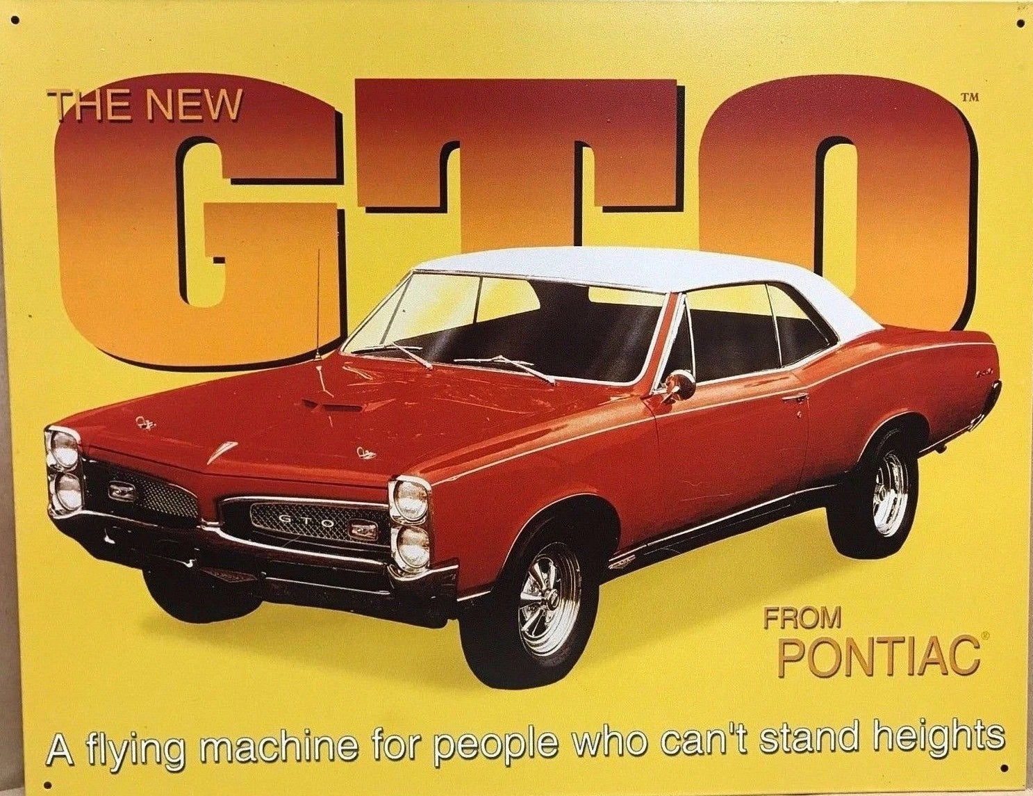 Vintage Replica Tin Metal Sign for Pontiac GTO (1968–1969) 495