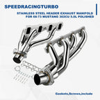 Pair Stainless Steel Exhaust Headers for Ford Mustang 302 1968–1973