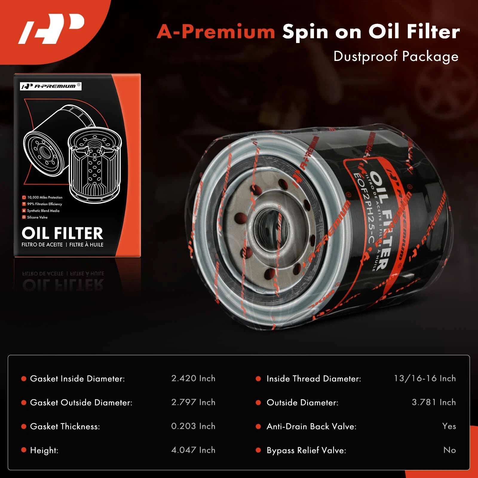Engine Oil Filter for Chevrolet C10, Buick Regal (1973-1978)