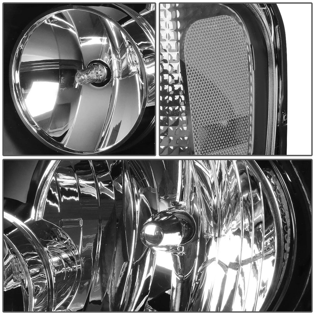 Pair of Headlights for Ford Expedition (2003–2006) - Black Housing, Clear Corner