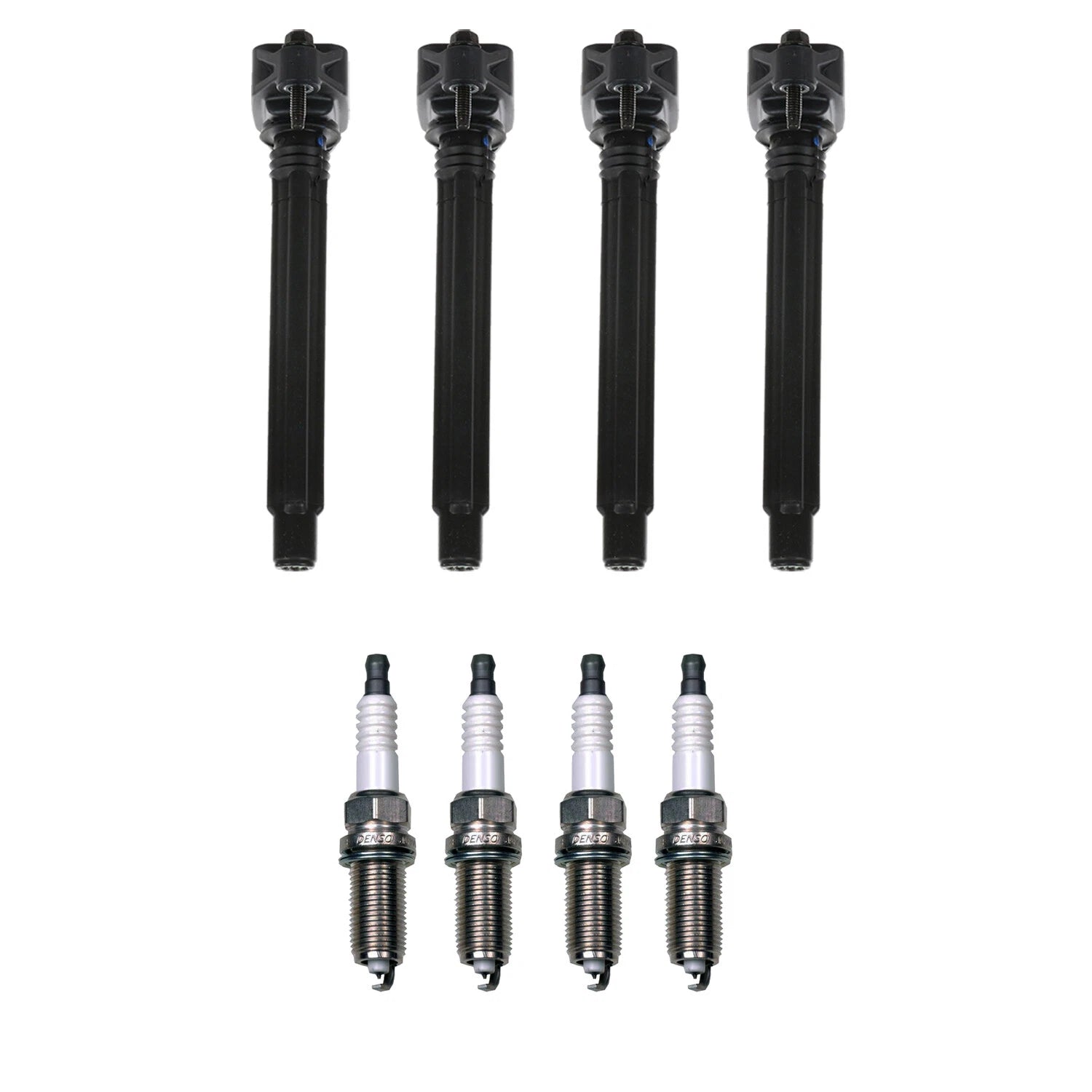 Set of 4 Ignition Coils & Iridium Spark Plugs for Fiat 500X (2016–2021)