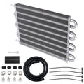 8 Row Aluminum Remote Transmission Oil Cooler Radiator Kit Universal