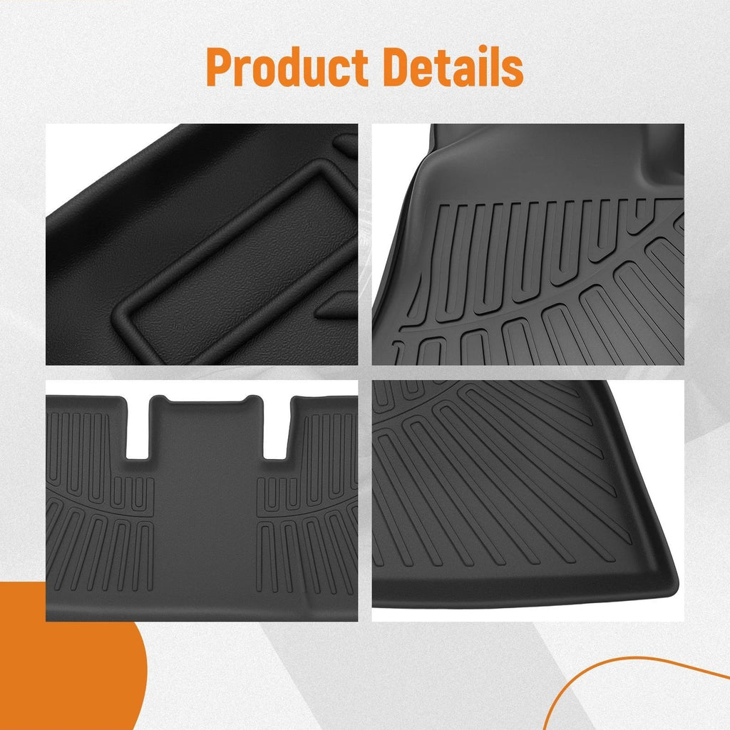 Set of 4 TPE Rubber Floor Mats for Tesla Model 3 (2024–2025)